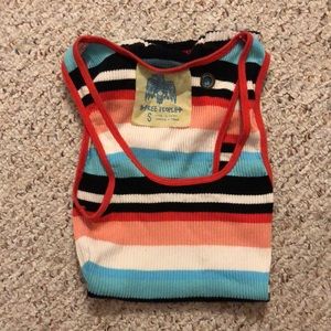 Striped free people tank size small